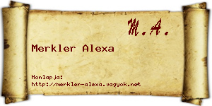 Merkler Alexa névjegykártya